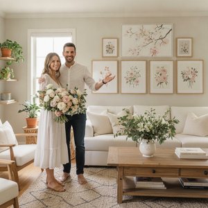 Blooming Beauty: A Newlywed’s Guide to Transforming Your First Home with Stunning Floral Art