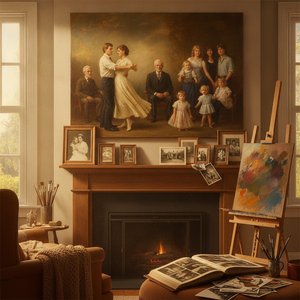 Composing Legacy: Transform Cherished Photos into Timeless Oil Paintings