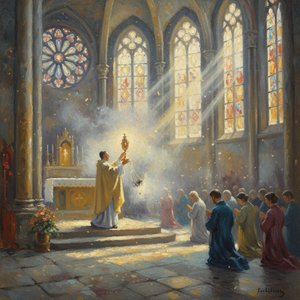 Divine Light: Capturing Sacred Moments through Impressionist Mastery