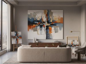 Bespoke Abstraction: Elevate Interior Design with Custom Oil Paintings