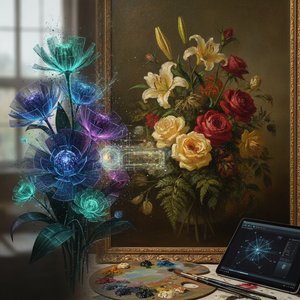 Preserving Memory Through Botanical Elegance: AI-Driven Art from Photographs