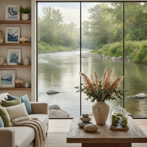 Serene Riverbank Scenes: Bringing the Tranquility of Water to Your Home Decor