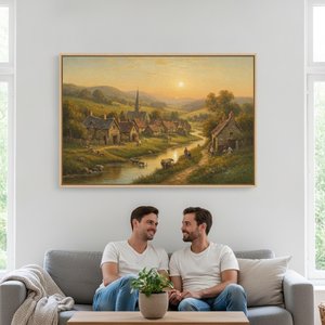 Escape to Serenity: Discover the Timeless Charm and Peaceful Spirit of Village Scene Artworks for Your First Home