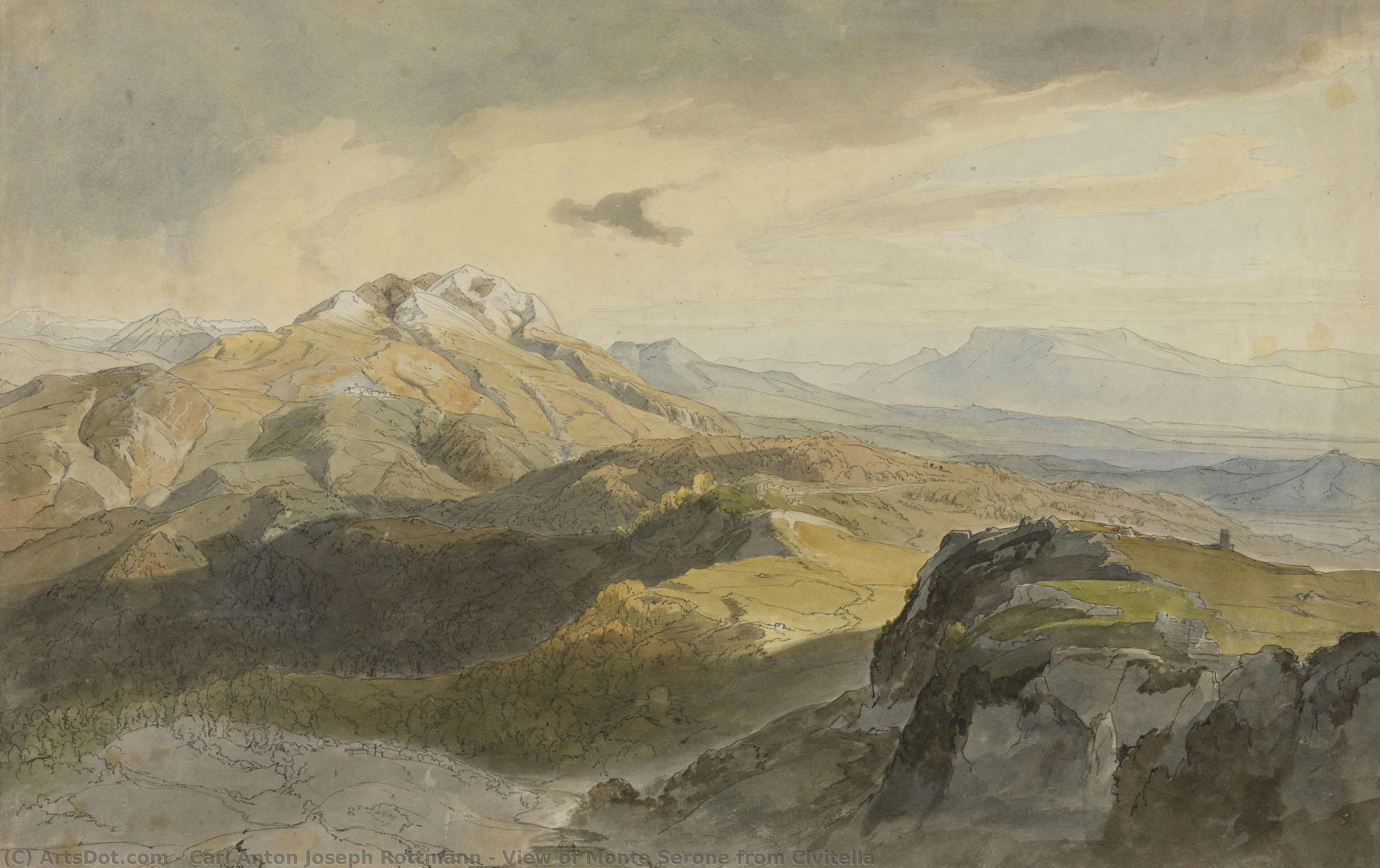 View Of Monte Serone From Civitella — Carl Anton Joseph Rottmann