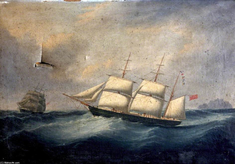 The Barque 'hugenot' In A Gale — Joseph Heard