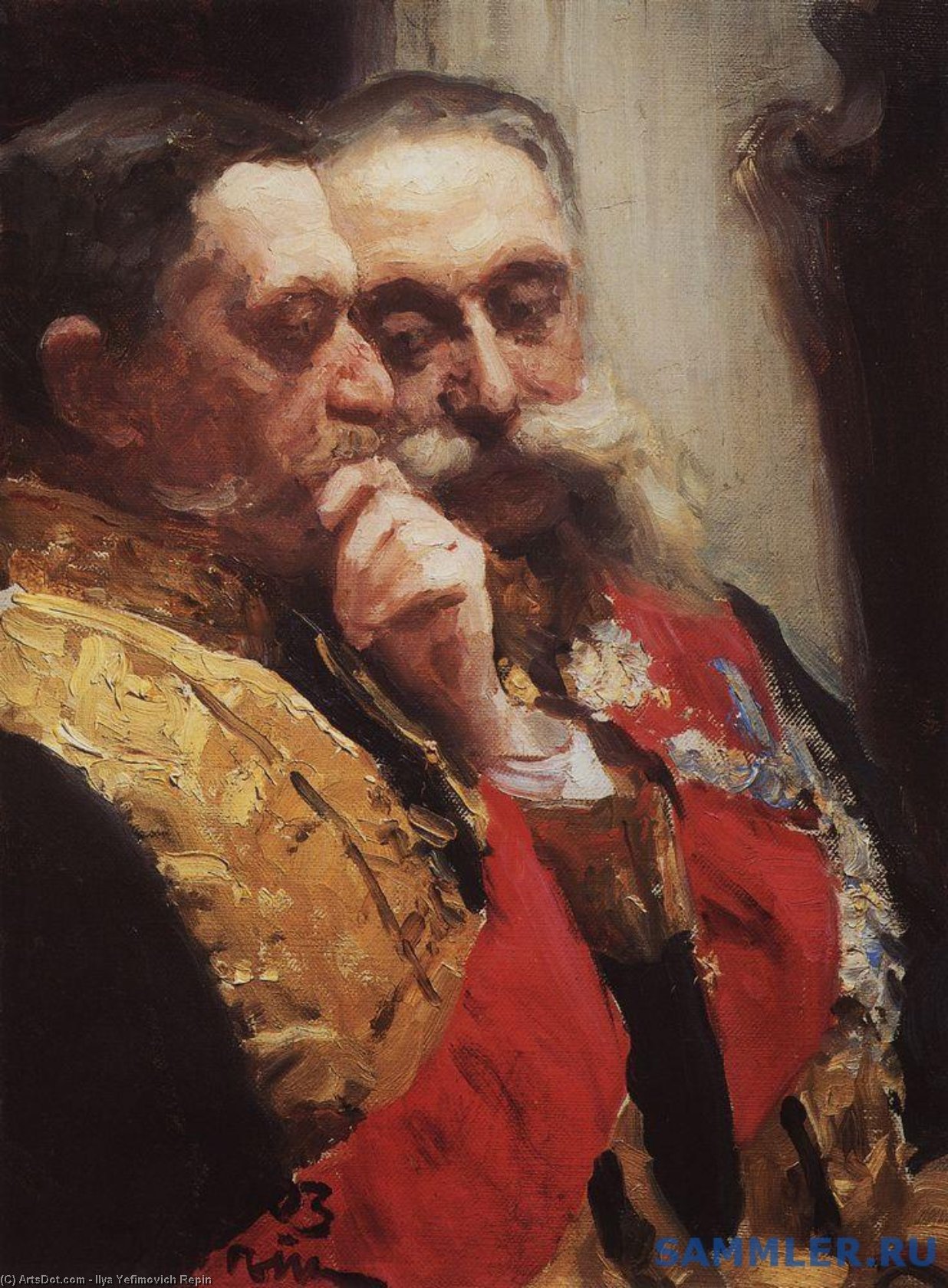 Portrait Of Members Of State Council Ivan Logginovich Goremykin And Nikolai Nikolayevich Gerard. Study. — Ilya Yefimovich Repin