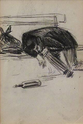 Man On Park Bench Figure Study — George Benjamin Luks