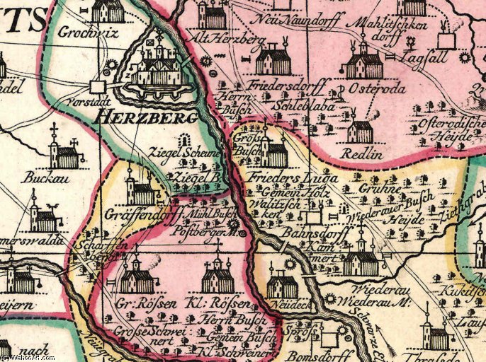 Ausschnitt Aus Die Ämter Liebenwerda Und Schlieben — Pieter Schenck