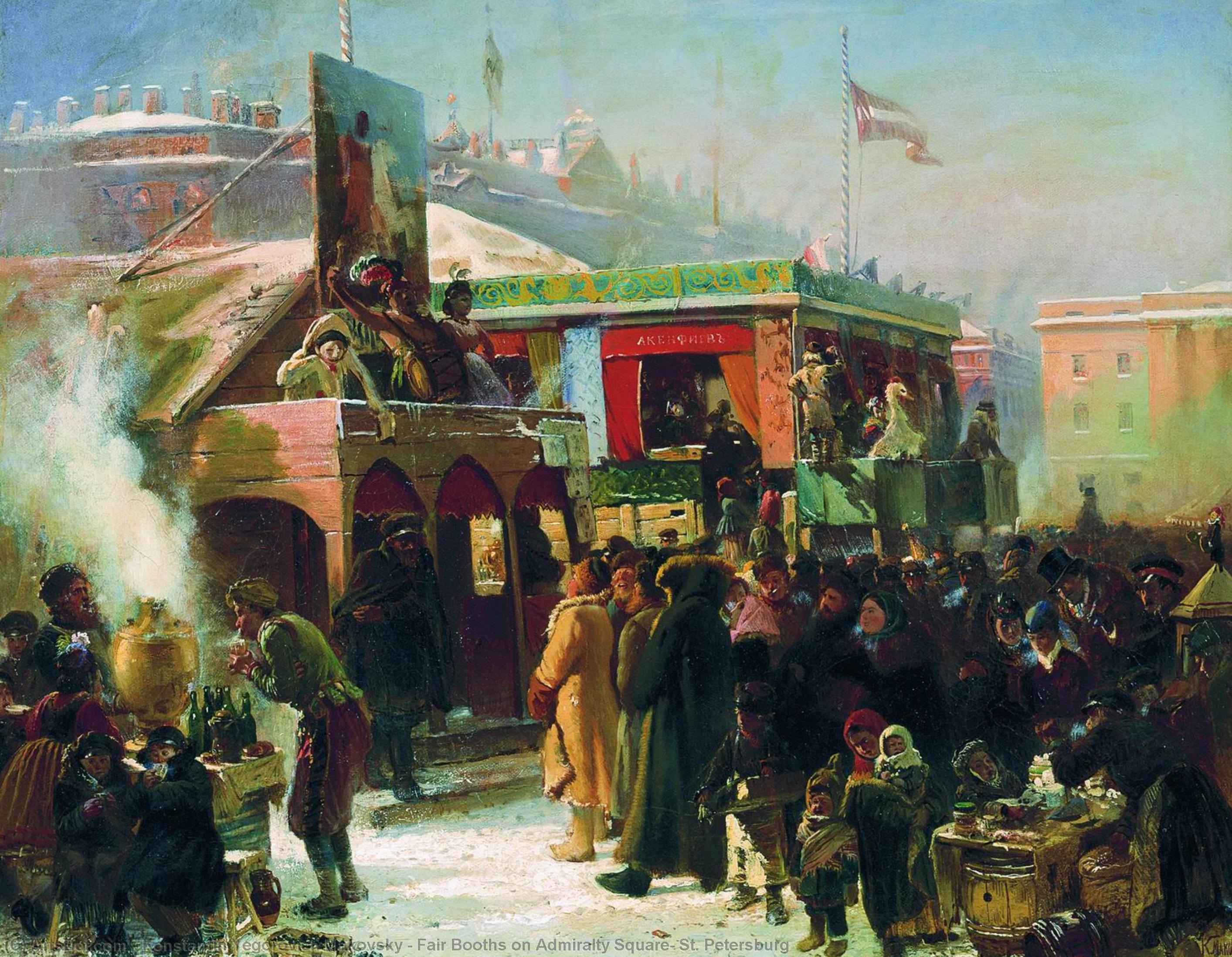 Fair Booths On Admiralty Square, St. Petersburg — Konstantin Yegorovich Makovsky