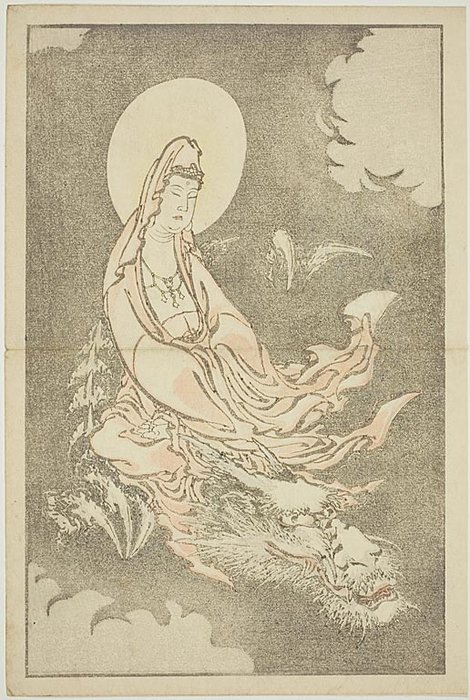 Goddess Riding A Dragon — Katsushika Hokusai