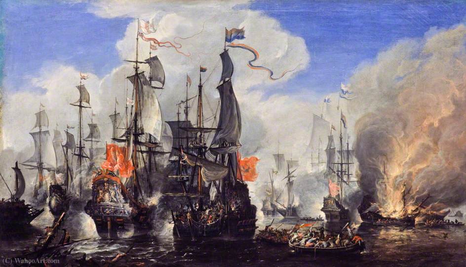 An Engagement Between The English And The Dutch Fleets — Hendrik Van Minderhout