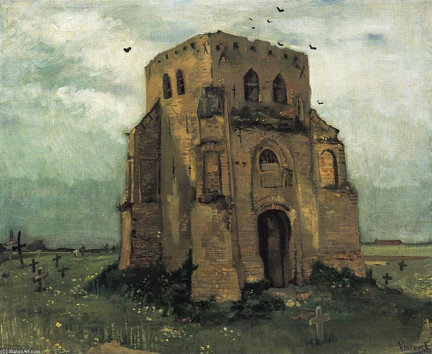 Country Churchyard Und Old Church Tower — Vincent Willem Van Gogh