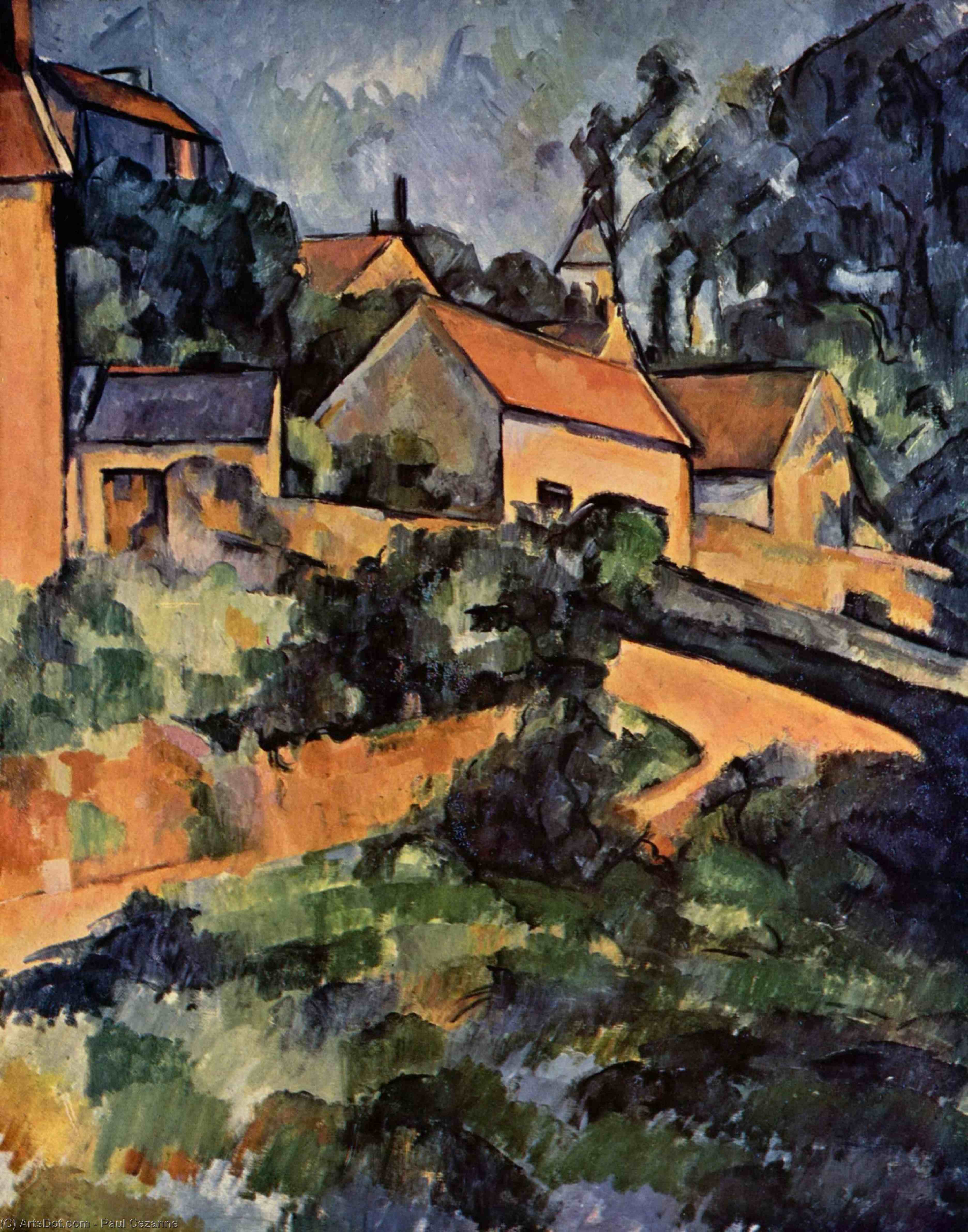 Turning Road At Montgeroult — Поль Сезанн