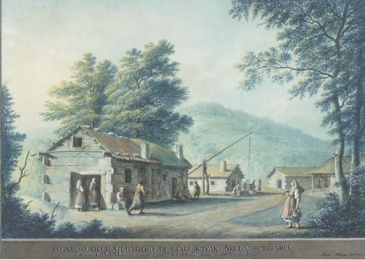 Entrance Of The Village Of Ciali Kavak, Bulgaria — Luigi Mayer