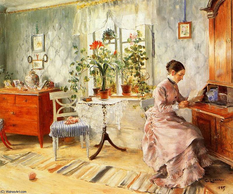 An Interior With A Woman Reading — Carl Larsson