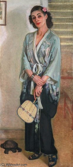 Portrait Of Woman With Fan — Jose Maria Lopez Mezquita