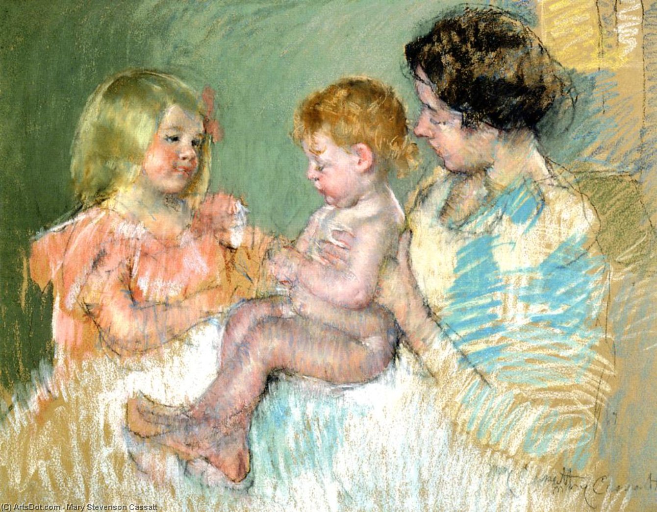 Sara And Her Mother With The Baby — Mary Stevenson Cassatt