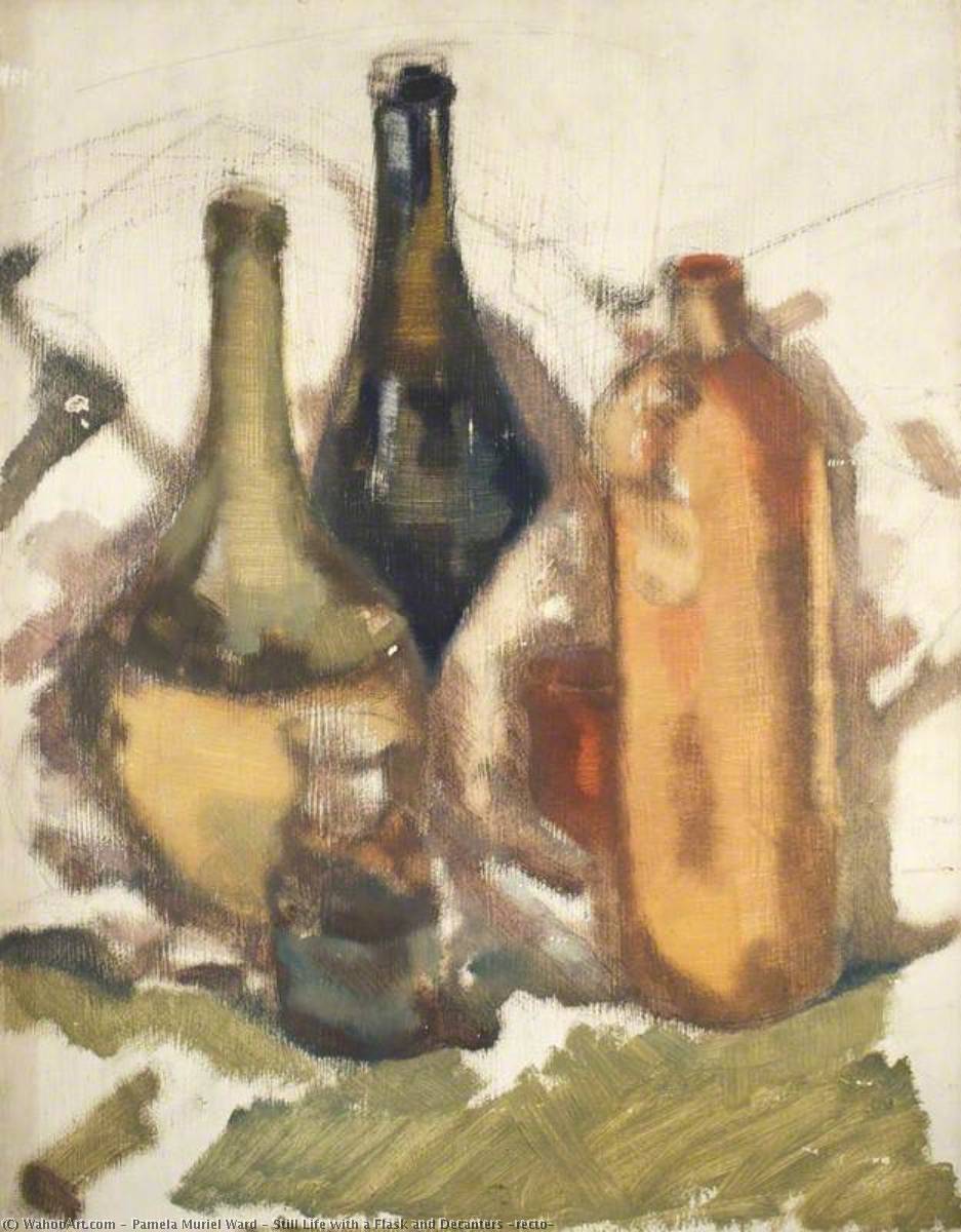 Still Life With A Flask And Decanters (recto) — Pamela Muriel Ward