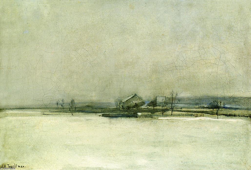 Winter Landscape With Barn — ジョン・ヘンリー・トゥワクトマン