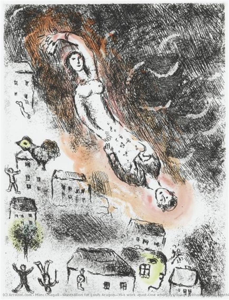 Illustration For Louis Aragon's Work "one Who Says Things Without Saying Anything" — Marc Chagall