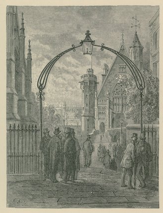 General View Of The People On The Street In The Temple — Paul Gustave Doré