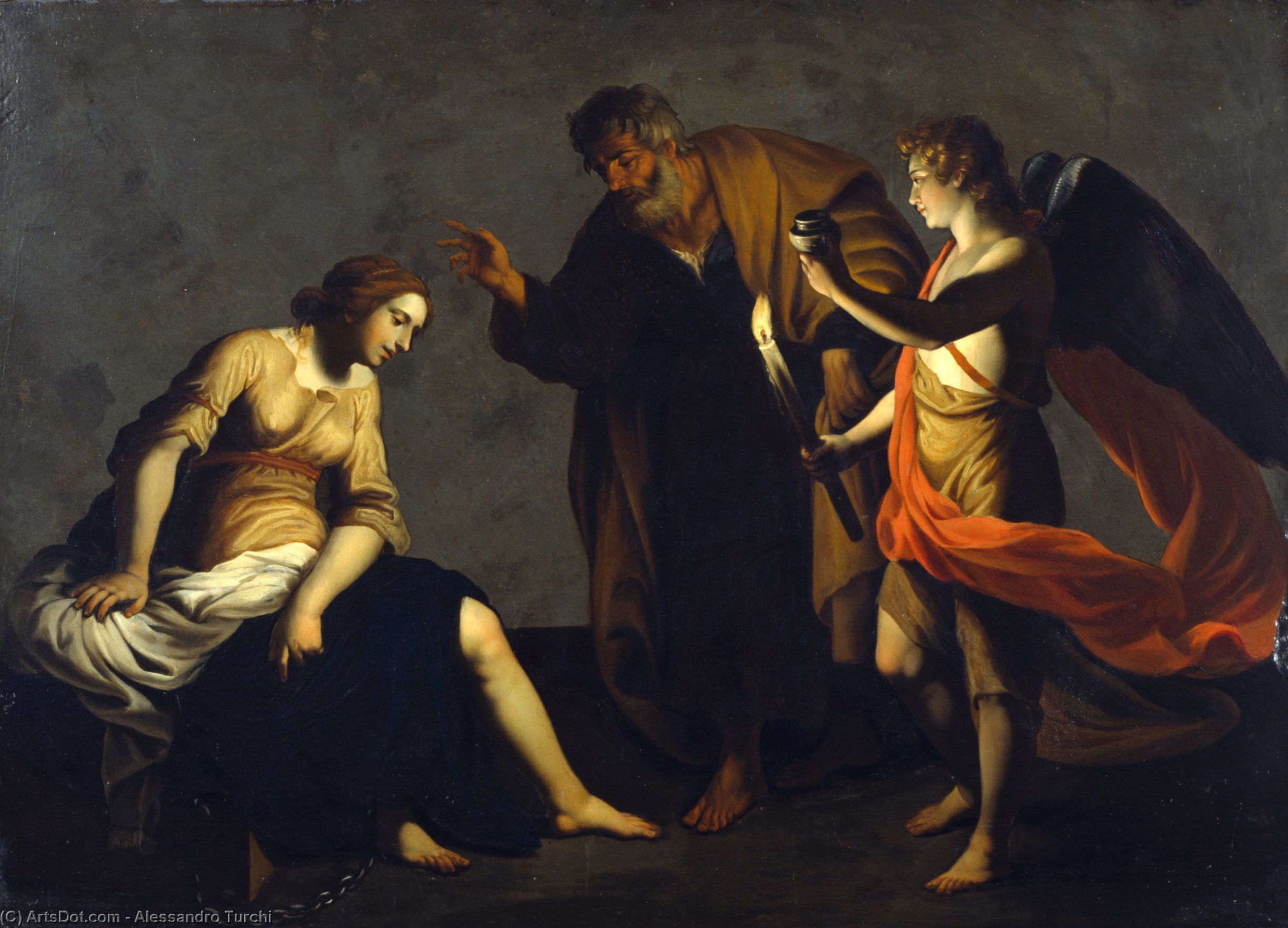 Saint Agatha Attended By Saint Peter And An Angel In Prison — アレッサンドロ・トゥルキ