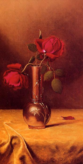 Two Red Roses In A Bronze Vase — Мартин Џонсон Хиде