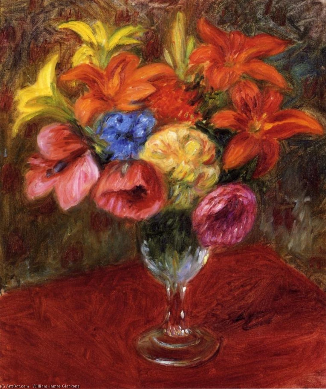 Poppies, Lilies And Blue Flowers — Виљем Џејмс Глекенс