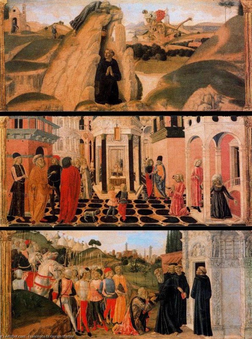 Three Scenes From The Life Of St. Benedict — Francesco Di Giorgio Martini