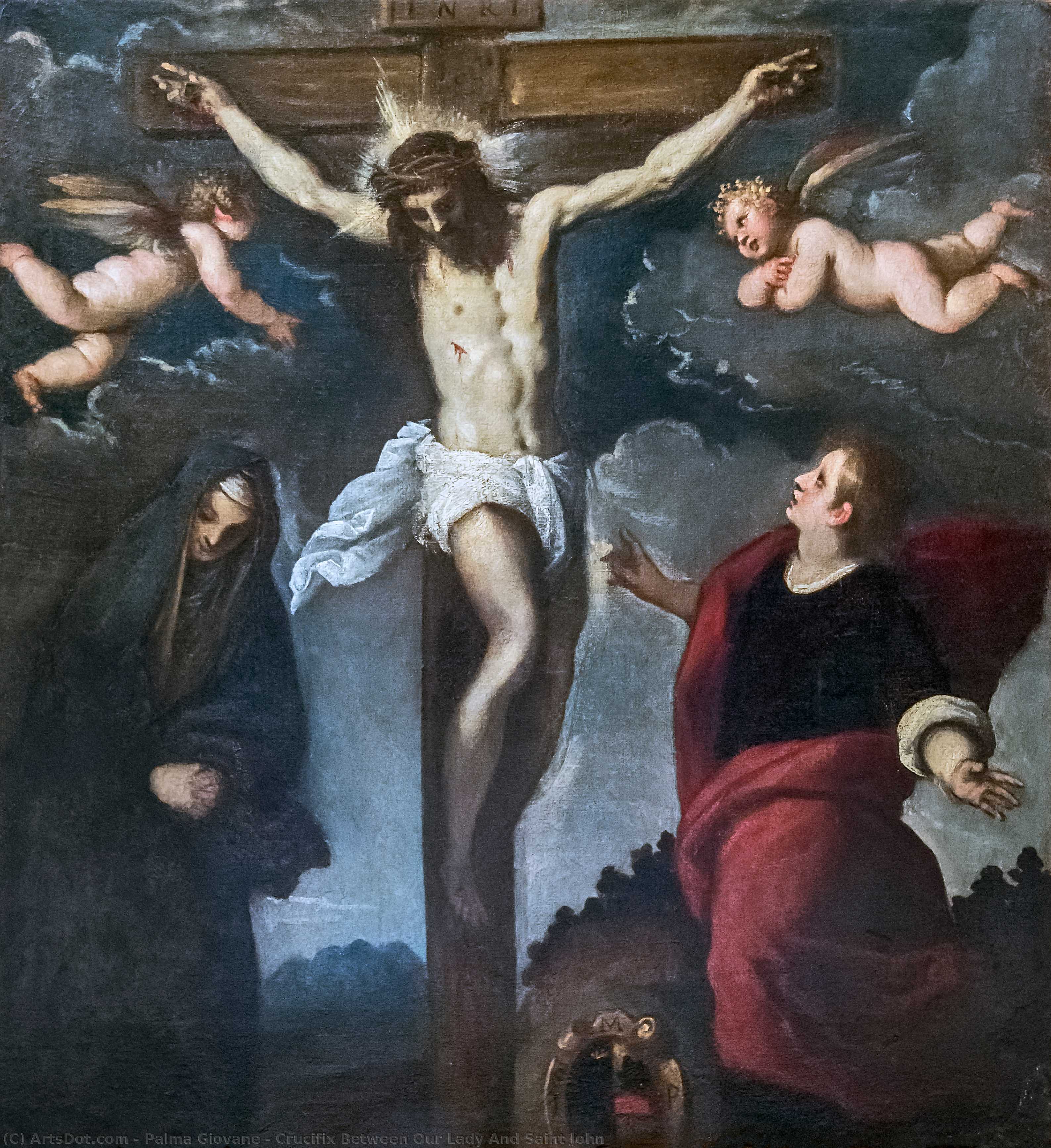 Crucifix Between Our Lady And Saint John — Jacopo Palma Il Giovane