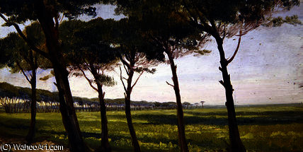 A Line Of Old Pines — Giovanni Costa