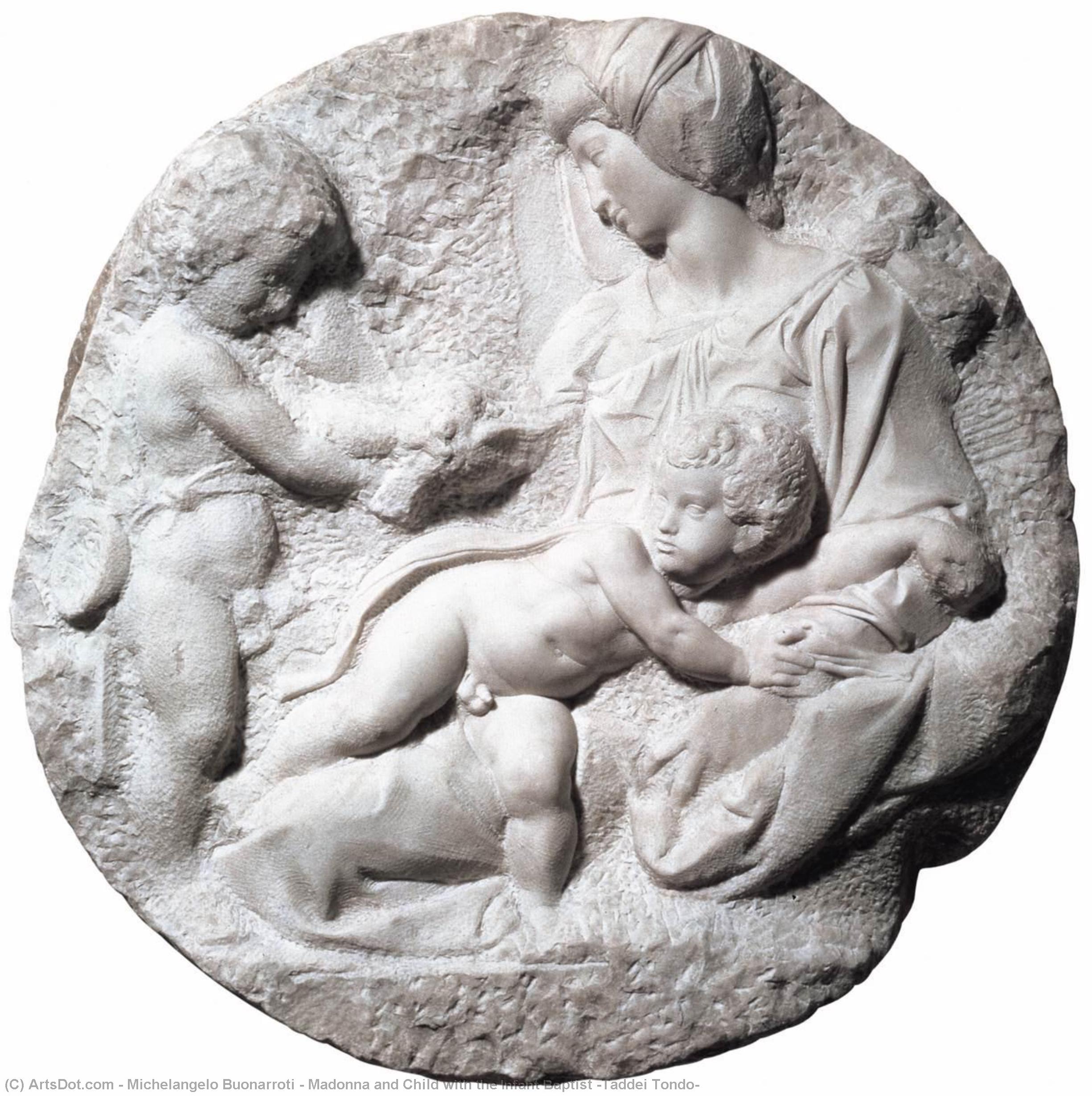 Madonna Und Kind Mit Dem Infant Johannes Baptist (taddei Tondo) — Michelangelo Buonarroti