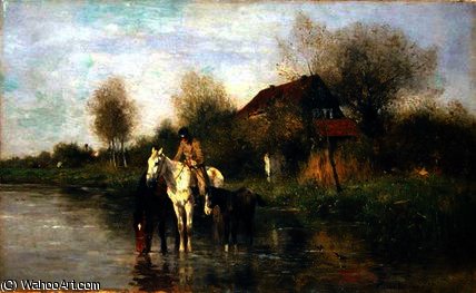 Horses At Water — Thomas Ludwig Herbst