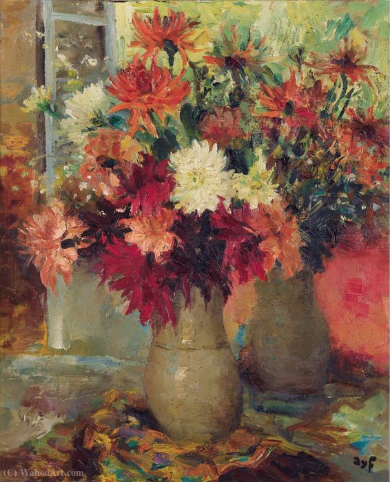 Vase Of Dahlias — Marcel Dyf