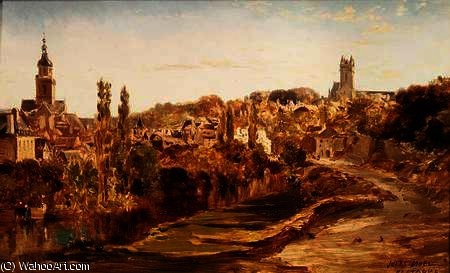 Village In Brittany — Jules Achille Noel