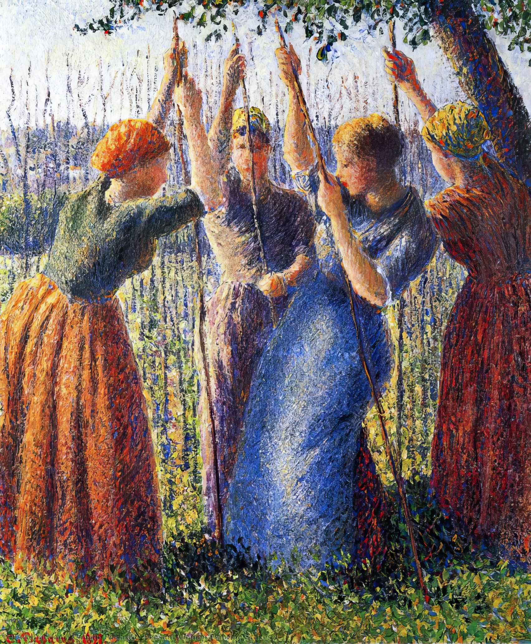 Peasant Women Planting Stakes — Camille Pissarro