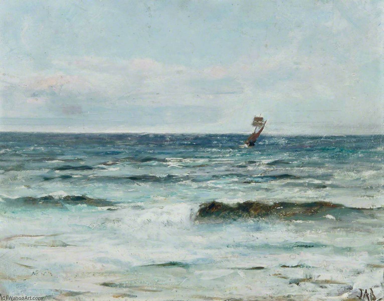 Seascape With Yacht — Sir John Alfred Arnesby Brown