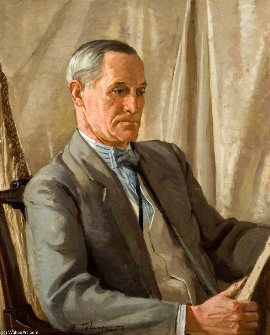 Portrait Of A Man Studying A Painting — Algernon Talmage