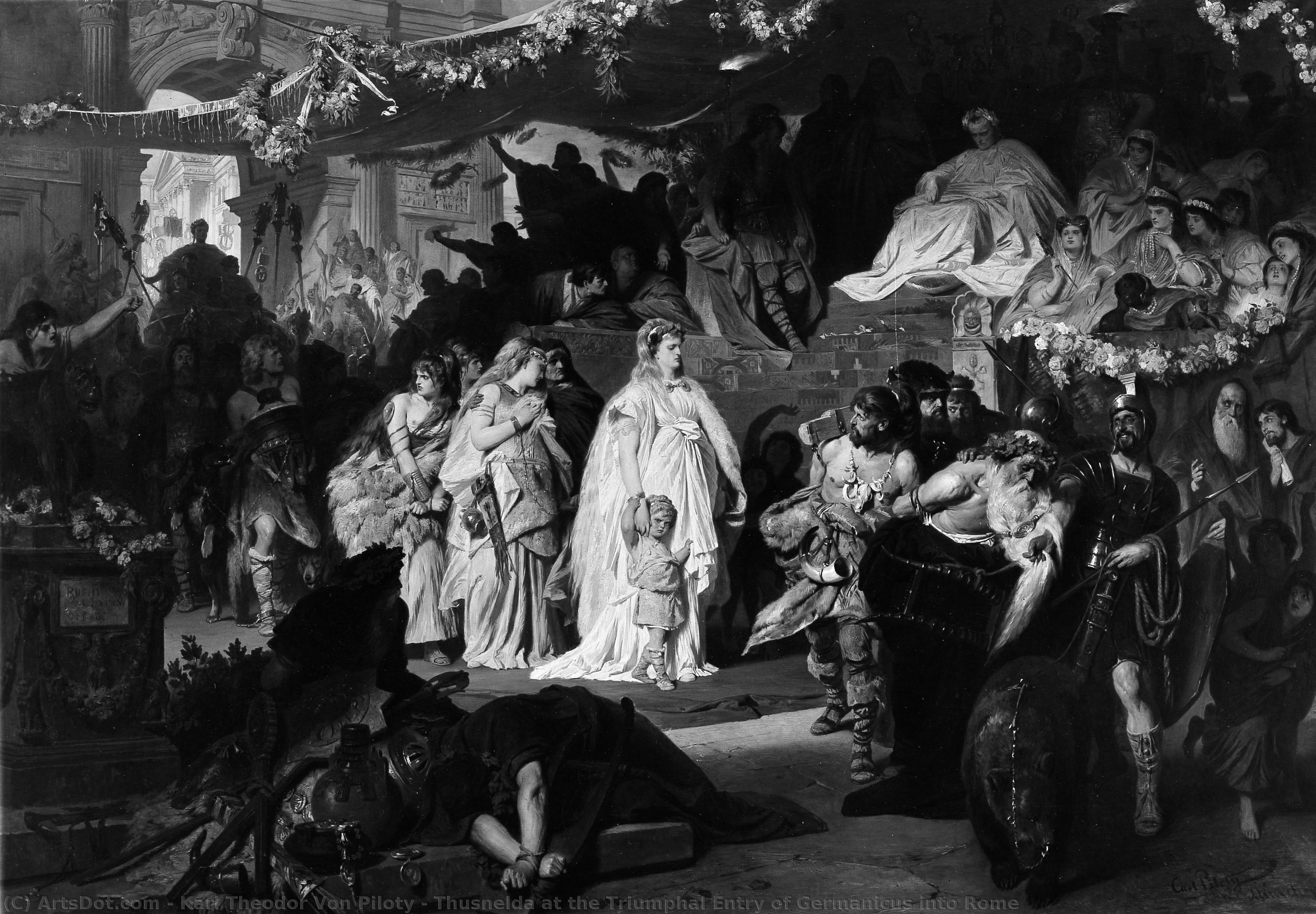 Thusnelda At The Triumphal Entry Of Germanicus Into Rome — Karl Theodor Von Piloty