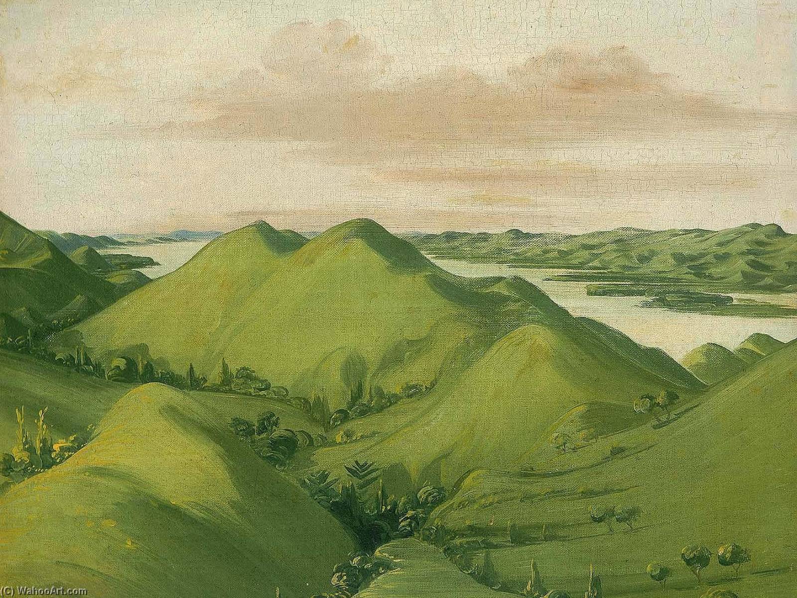 Beautiful Grassy Bluffs, 110 Miles Above St. Louis — George Catlin