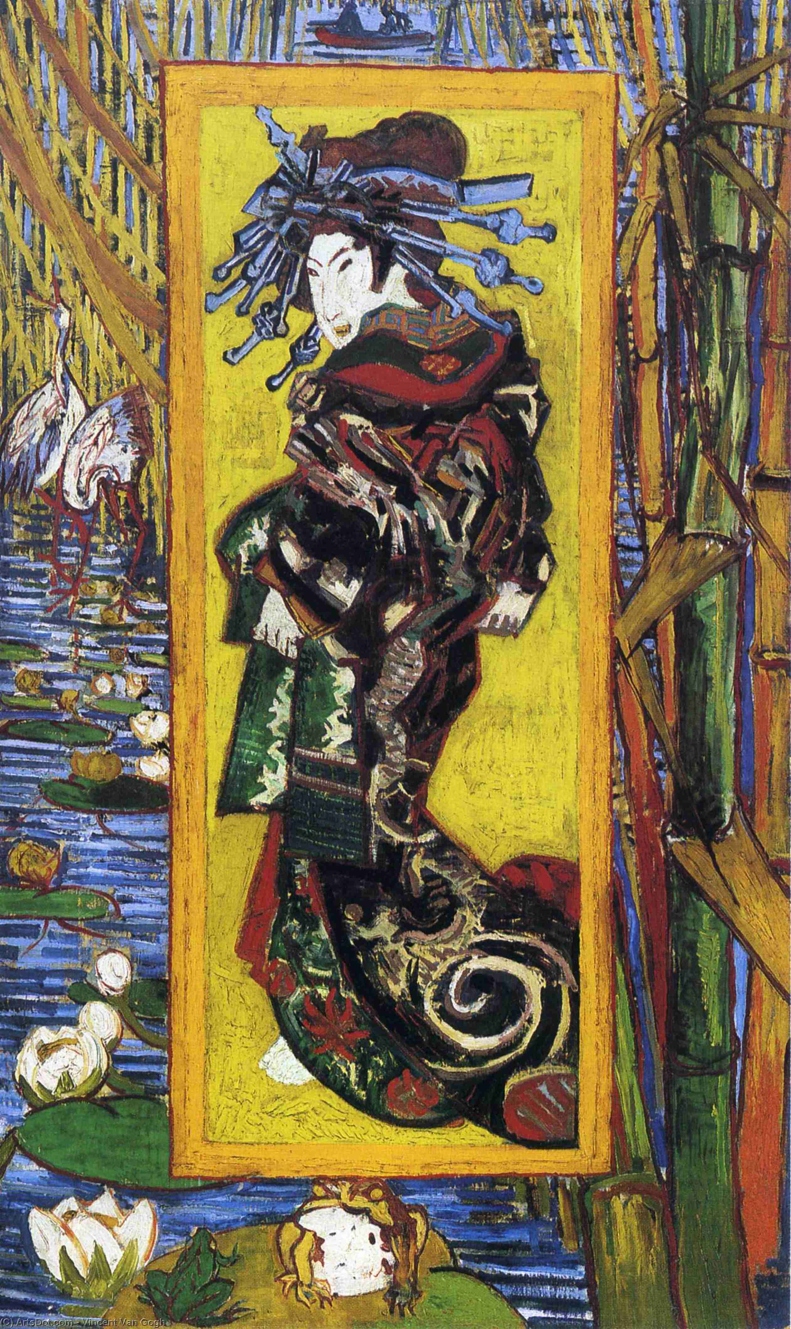 Japonaiserie: Oiran (after Kesai Eisen) — Vincent Willem Van Gogh