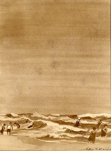 Bright Days, Bathers, (painting) — Arthur B. Davies