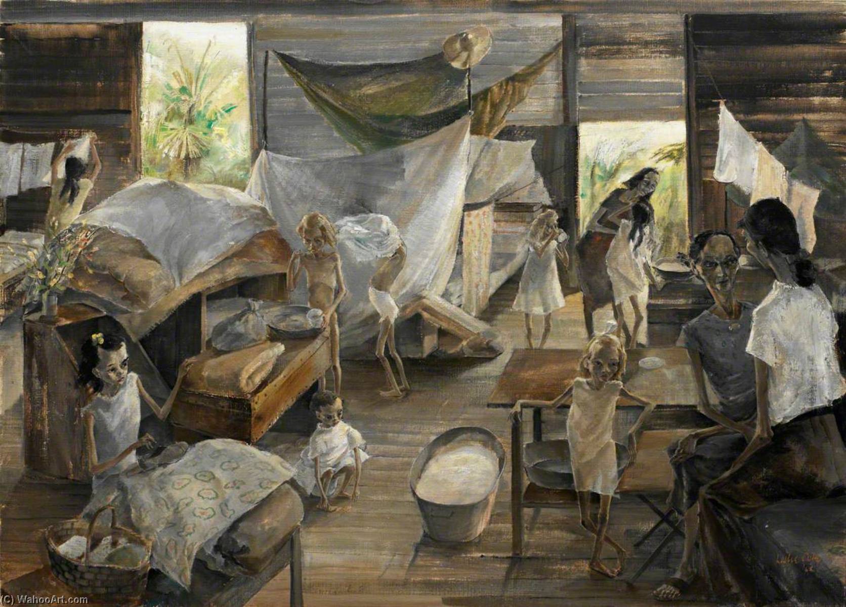 British Women And Children Interned In A Japanese Prison Camp, Syme Road, Singapore — Leslie Cole
