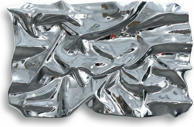 Silver Electroplated Sculptural Wall Art – Modern Abstract Home Decor