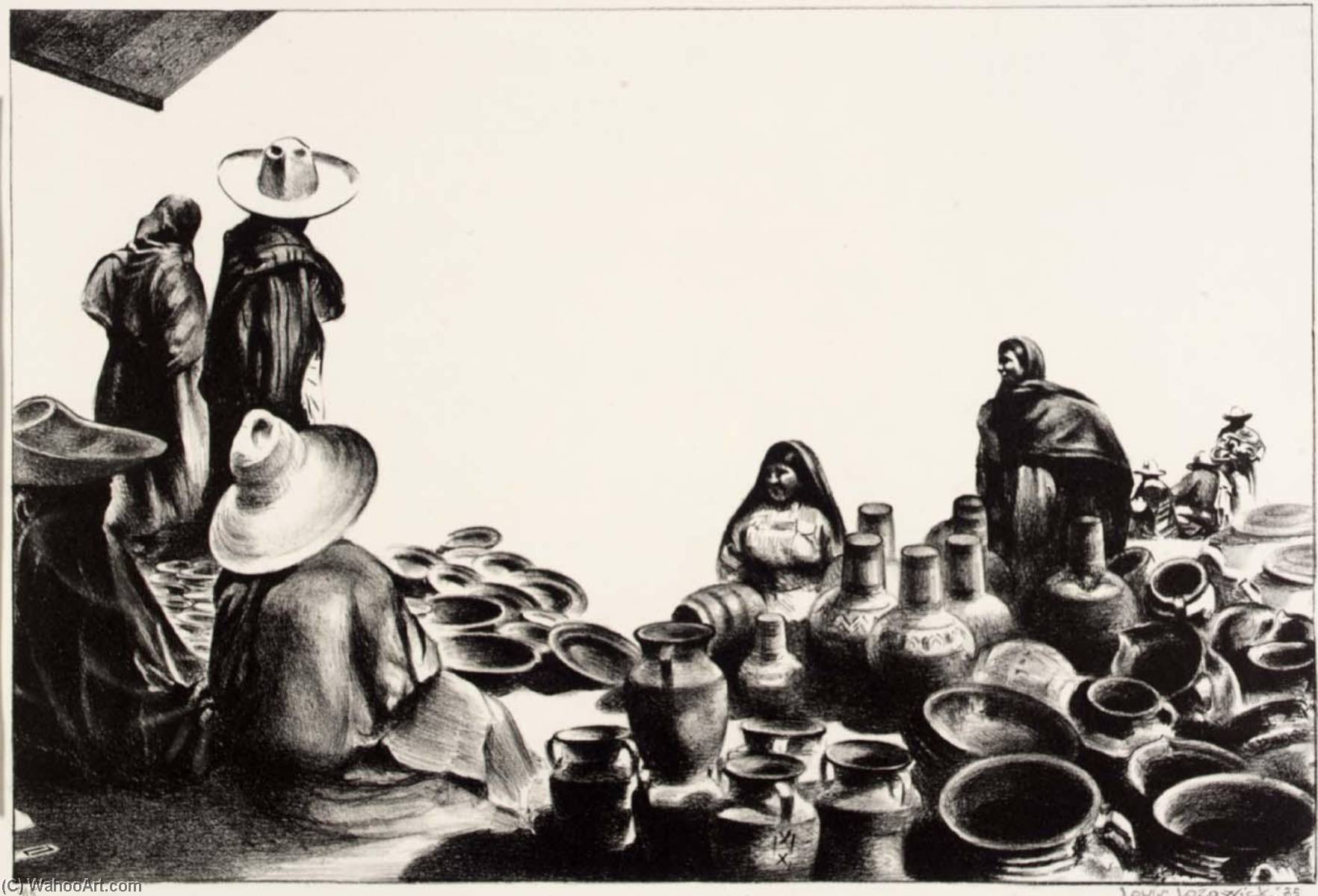 Mexican Market — Louis Lozowick