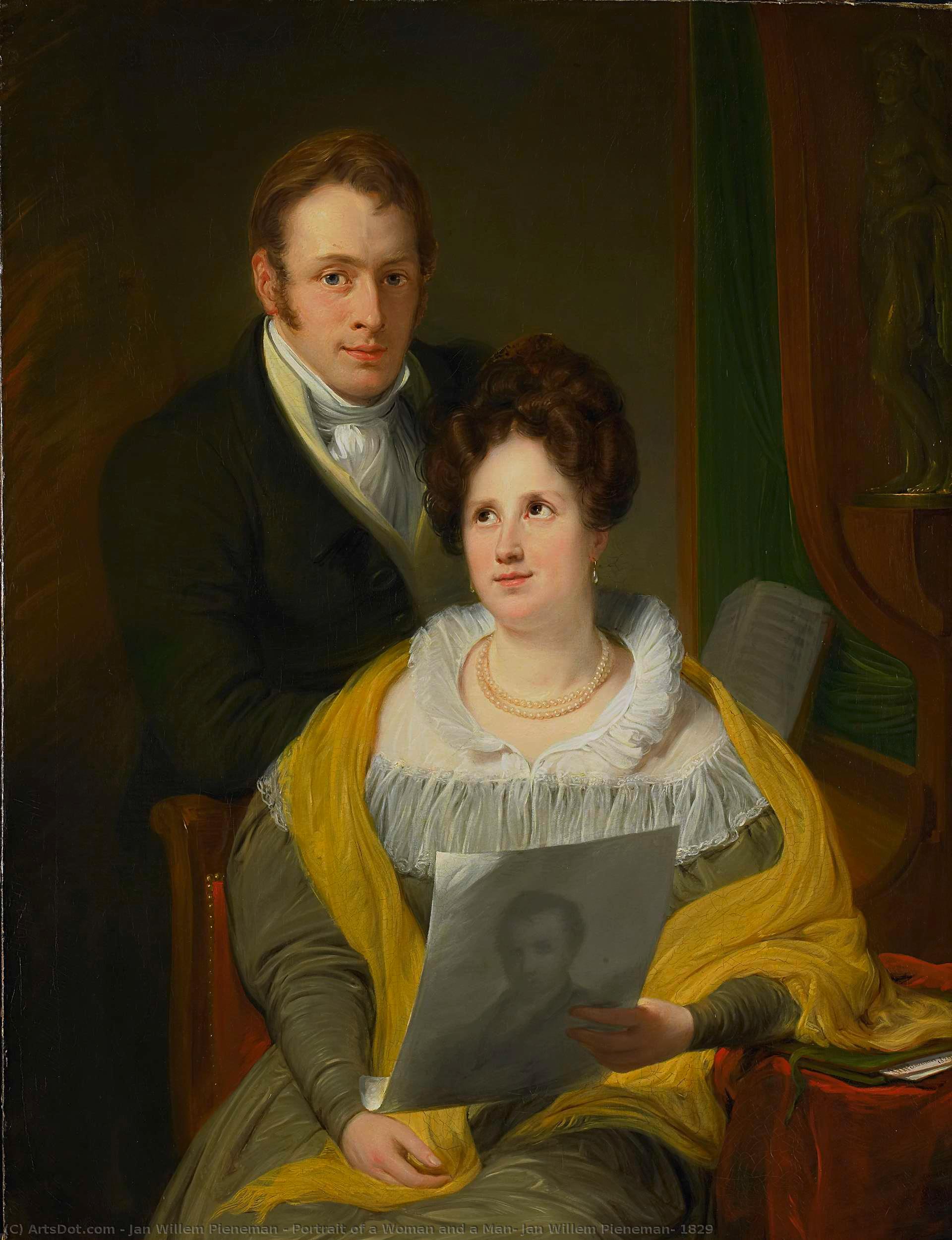 Portrait Of A Woman And A Man, Jan Willem Pieneman, 1829 — Jan Willem Pieneman