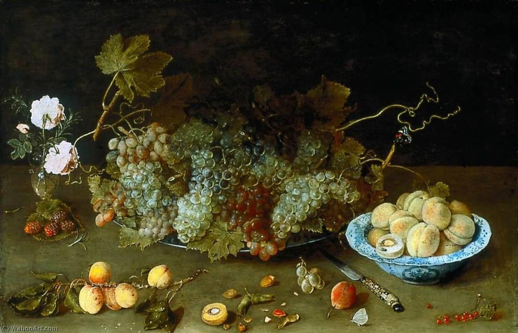 Still Life With Grapes On A Platter — Isaak Soreau