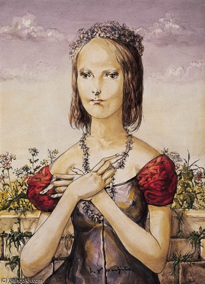 Jeune Femme Parée De Fleurs — Léonard Tsuguharu Foujita