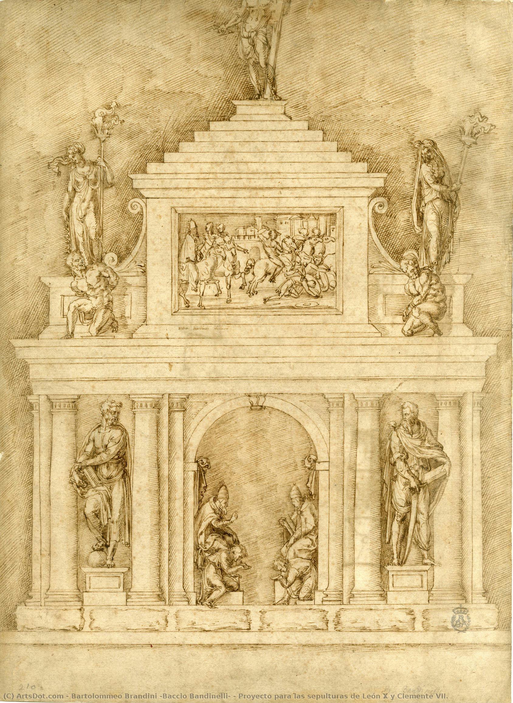 Proyecto Para Las Sepulturas De León X Y Clemente Vii. — Bartolommeo Brandini (baccio Bandinelli)