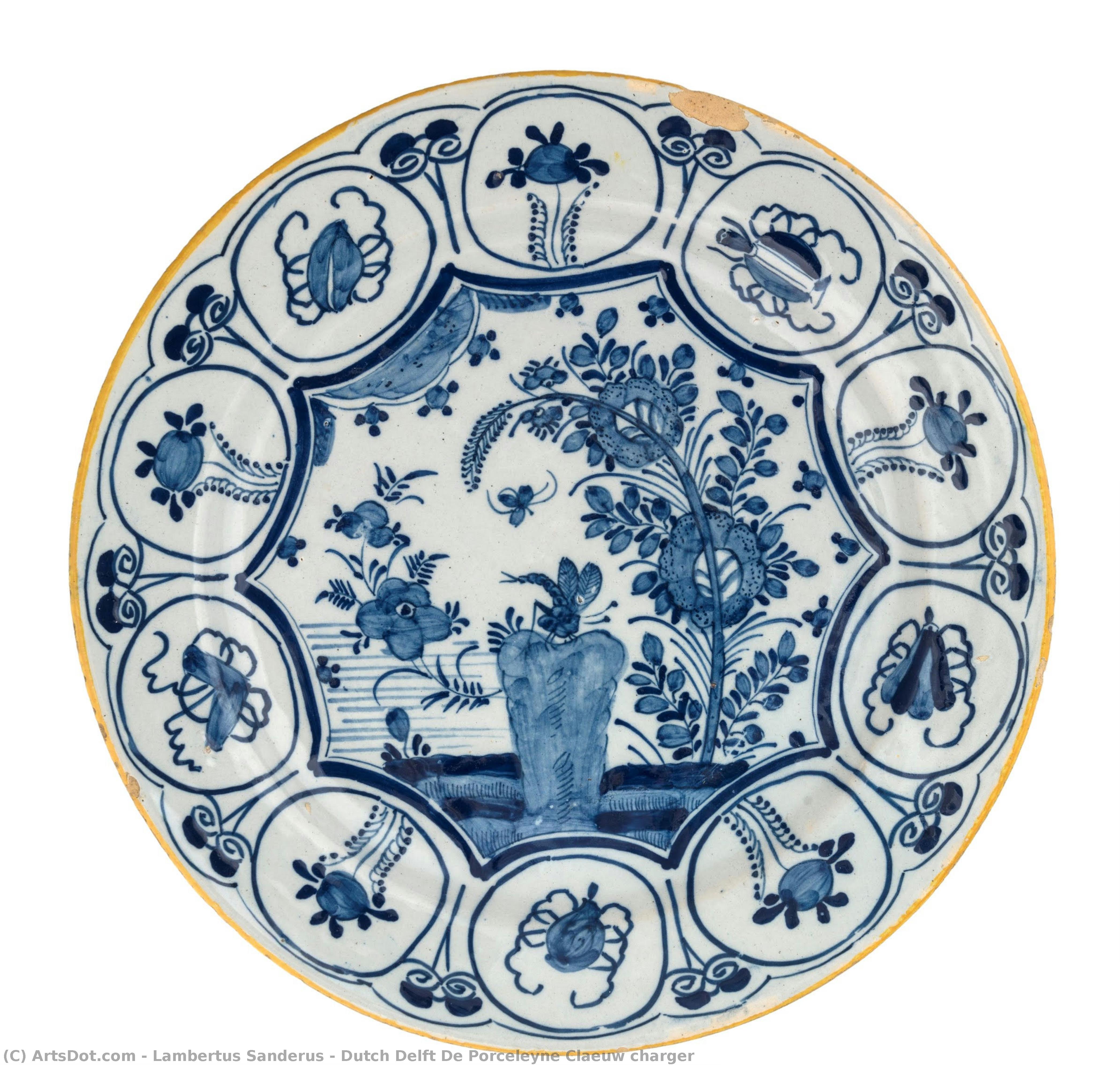 Dutch Delft De Porceleyne Claeuw Charger — Lambertus Sanderus